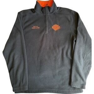 Harley-Davidson Fleece 1/4 Zip ‎ Logo Taku H-D Juneau Alaska Medium
